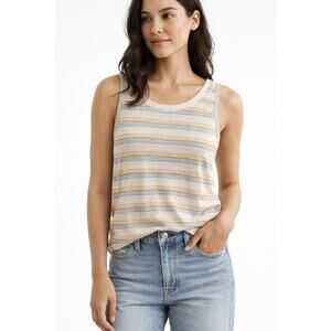Pact Organic Cotton Striped Tank Top Sleeveless Multicolor Women’s Small